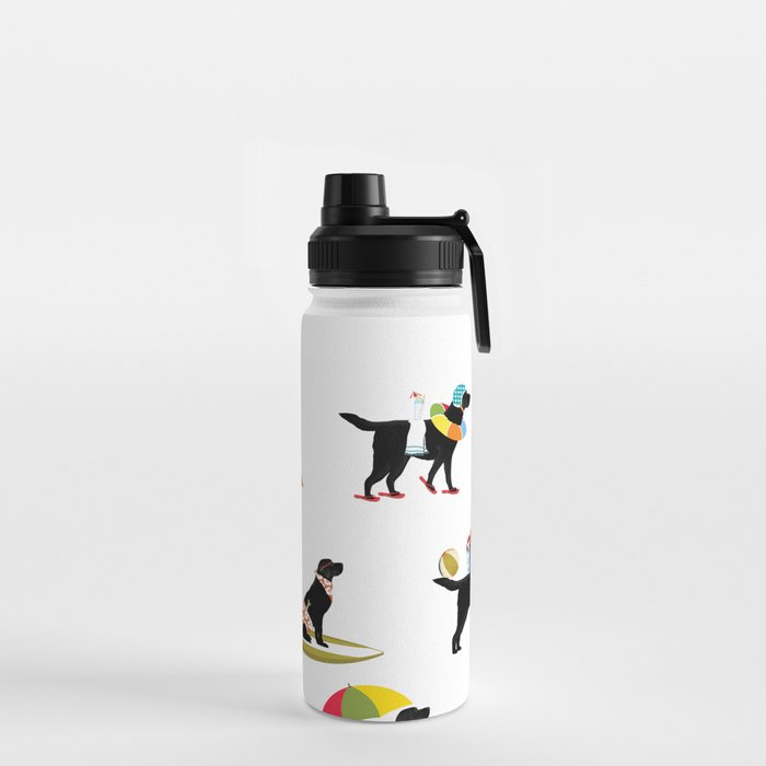 Labrador Beach black lab dog beach Water Bottle Gallery Image 2