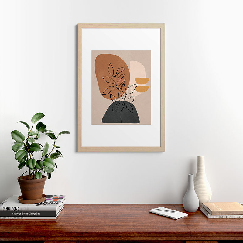 Abstract Minimal Plant 1 Framed Art Print Gallery Image 48
