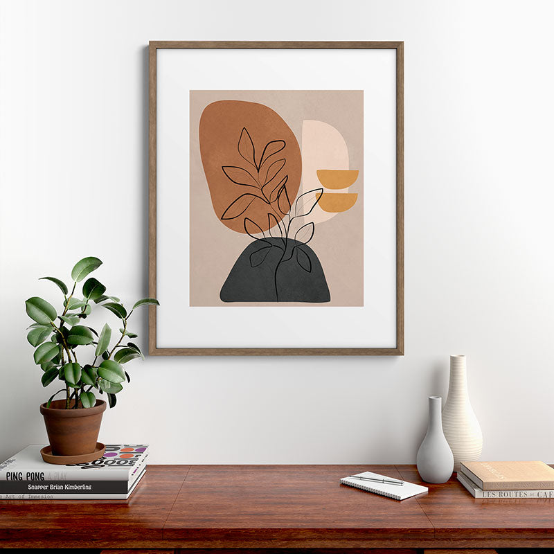 Abstract Minimal Plant 1 Framed Art Print Gallery Image 14