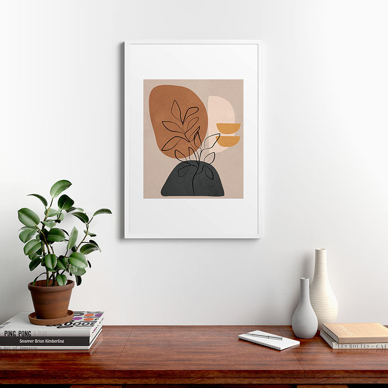 Abstract Minimal Plant 1 Framed Art Print Gallery Image 27