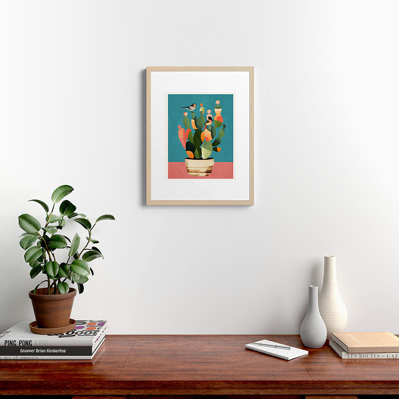 Cactus and Birds 2 Framed Art Print Gallery Image 19