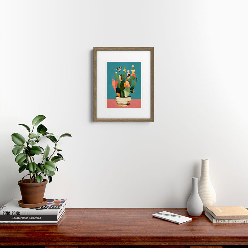 Cactus and Birds 2 Framed Art Print Gallery Image 11