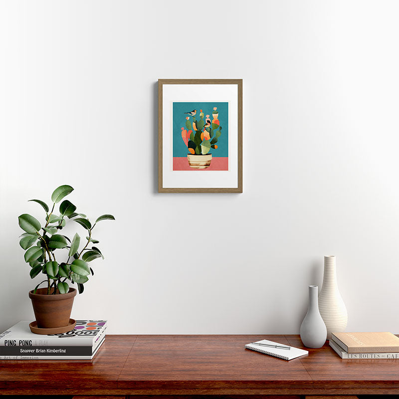 Cactus and Birds 2 Framed Art Print Gallery Image 10