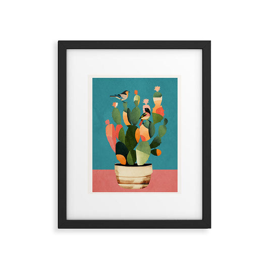 Cactus and Birds 2 Framed Art Print Gallery Image 1