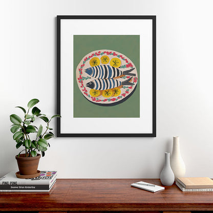 Mediterranean Fish Plate Framed Art Print Gallery Image 35