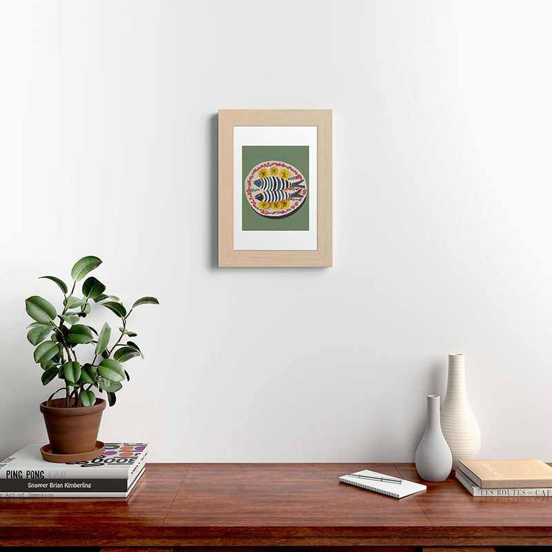 Mediterranean Fish Plate Framed Art Print Gallery Image 45
