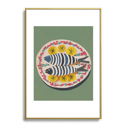 Mediterranean Fish Plate Framed Art Print Gallery Image 90