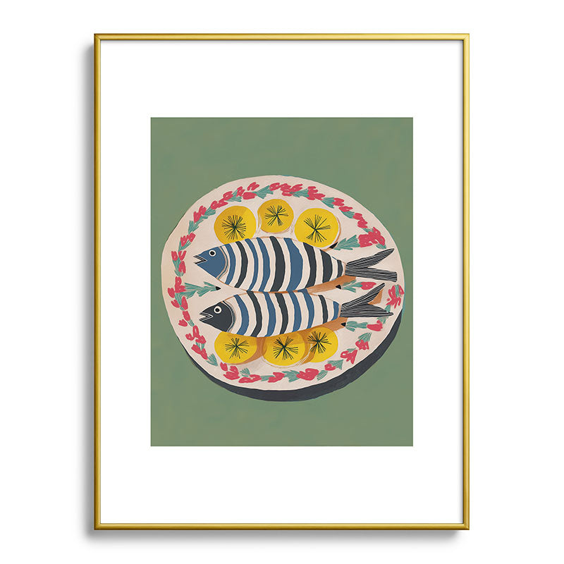Mediterranean Fish Plate Framed Art Print Gallery Image 91