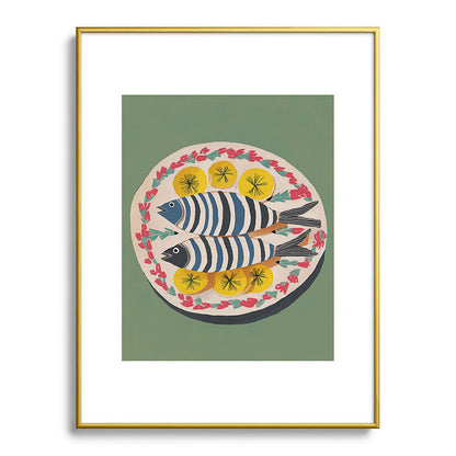 Mediterranean Fish Plate Framed Art Print Gallery Image 91