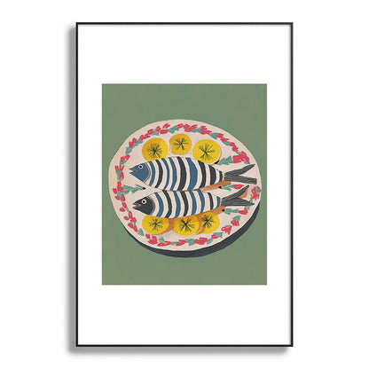 Mediterranean Fish Plate Framed Art Print Gallery Image 87