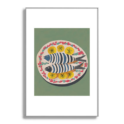 Mediterranean Fish Plate Framed Art Print Gallery Image 101