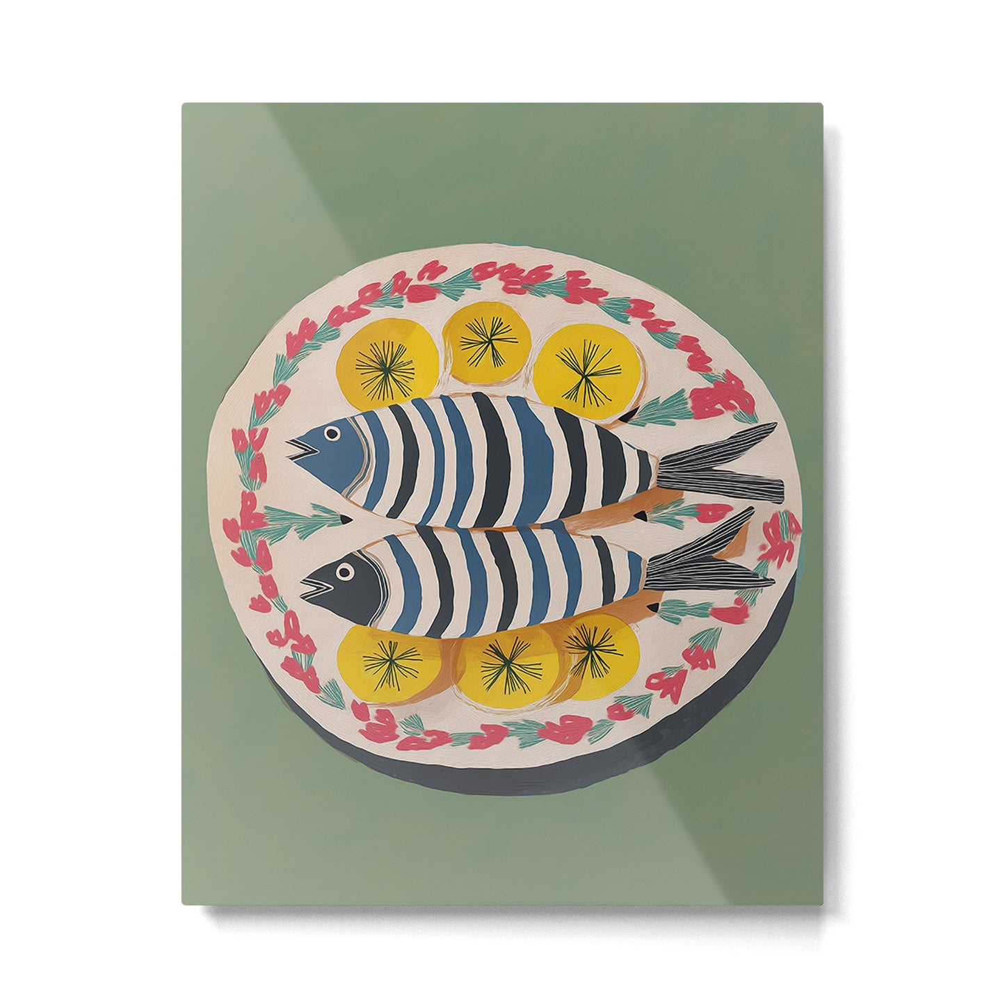Mediterranean Fish Plate Metal Print Gallery Image 2