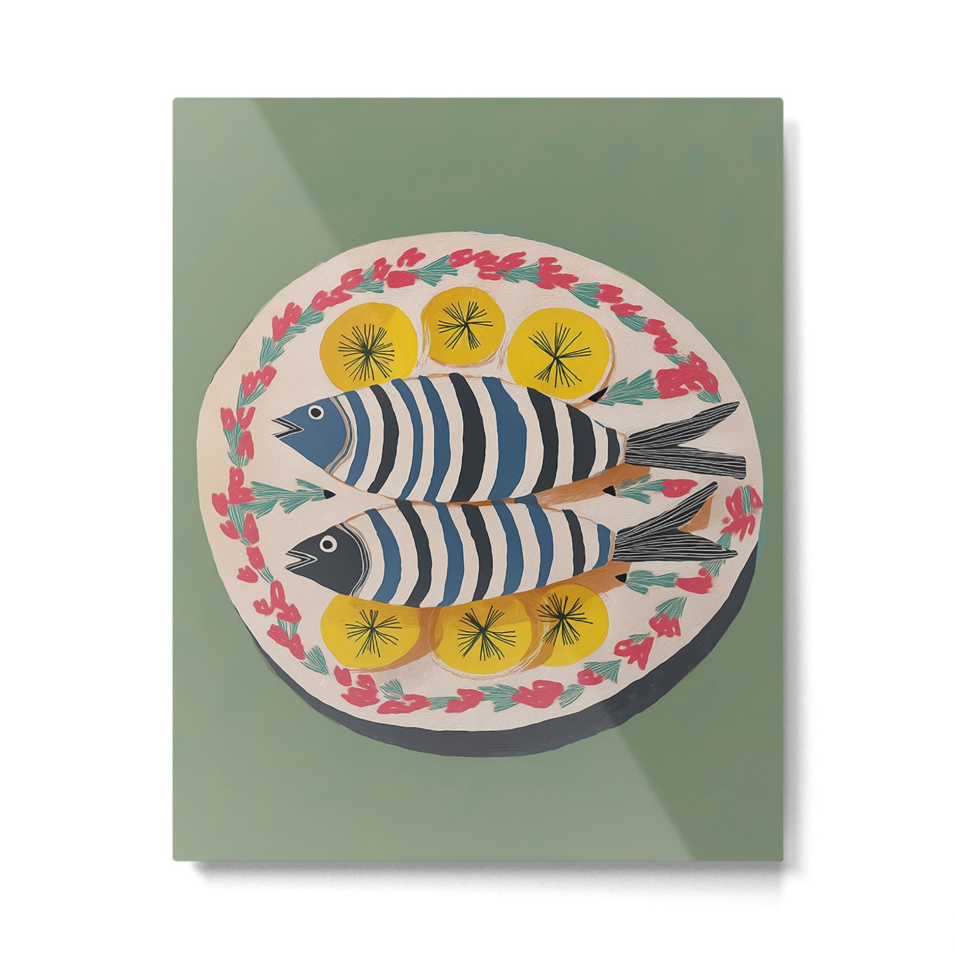 Mediterranean Fish Plate Metal Print Gallery Image 2