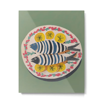 Mediterranean Fish Plate Metal Print Gallery Image 1