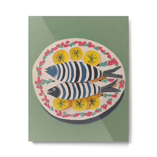 Mediterranean Fish Plate Metal Print Gallery Image 1