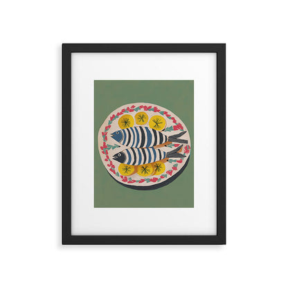 Mediterranean Fish Plate Framed Art Print Gallery Image 5