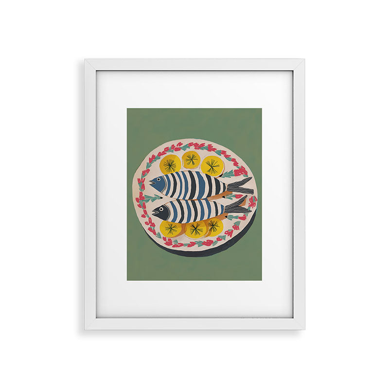 Mediterranean Fish Plate Framed Art Print Gallery Image 23