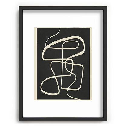 Modern Abstract Lines - Noir Framed Art Print Gallery Image 60