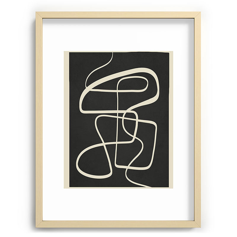 Modern Abstract Lines - Noir Framed Art Print Gallery Image 73