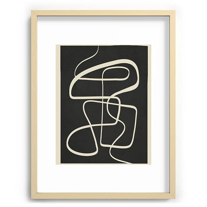 Modern Abstract Lines - Noir Framed Art Print Gallery Image 73