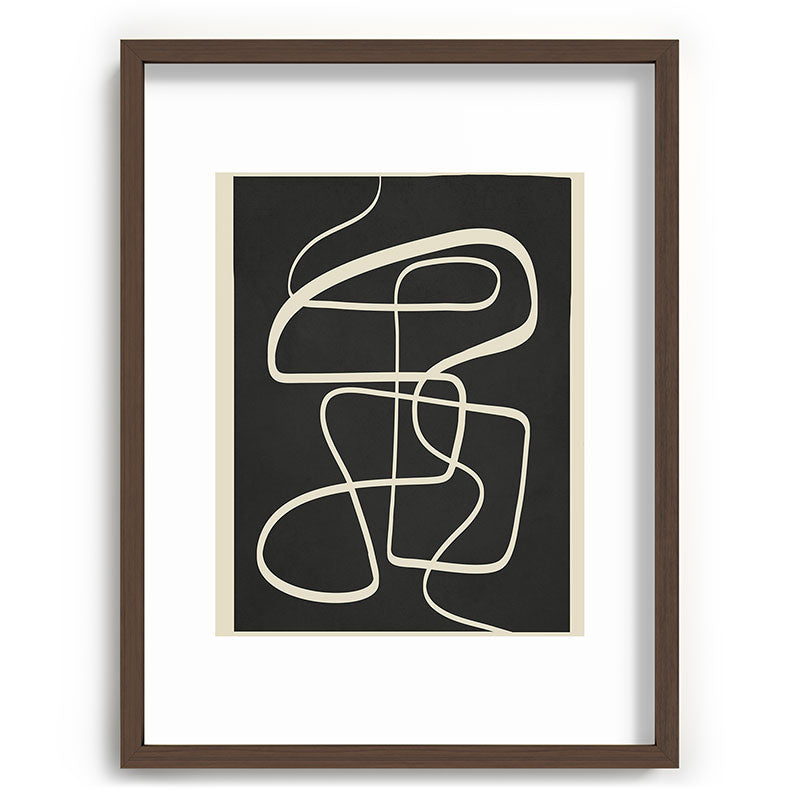 Modern Abstract Lines - Noir Framed Art Print Gallery Image 66