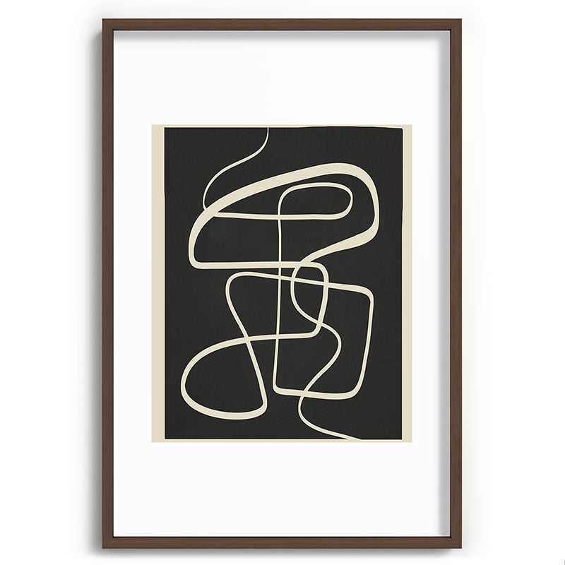 Modern Abstract Lines - Noir Framed Art Print Gallery Image 68