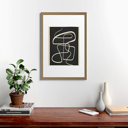 Modern Abstract Lines - Noir Framed Art Print Gallery Image 41
