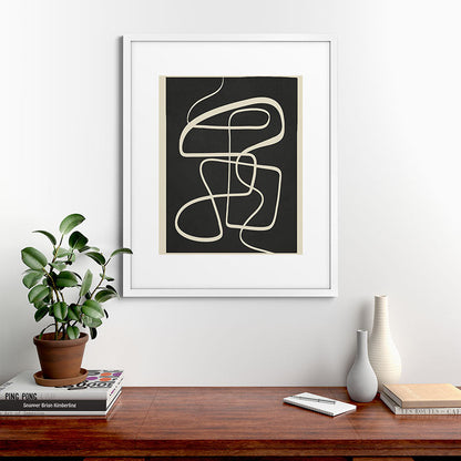 Modern Abstract Lines - Noir Framed Art Print Gallery Image 56