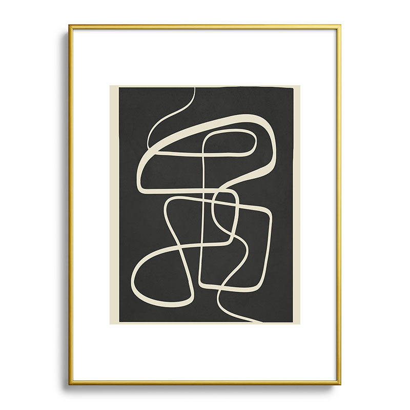 Modern Abstract Lines - Noir Framed Art Print Gallery Image 91