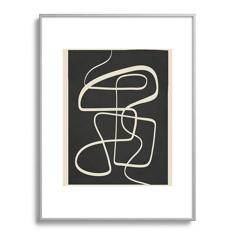 Modern Abstract Lines - Noir Framed Art Print Gallery Image 98