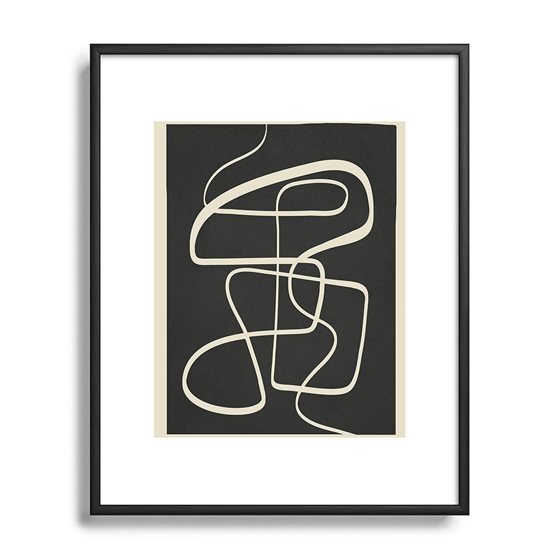 Modern Abstract Lines - Noir Framed Art Print Gallery Image 82