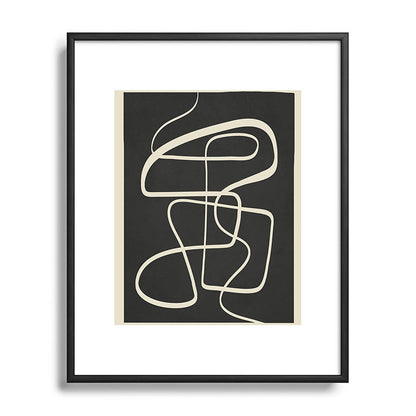 Modern Abstract Lines - Noir Framed Art Print Gallery Image 81