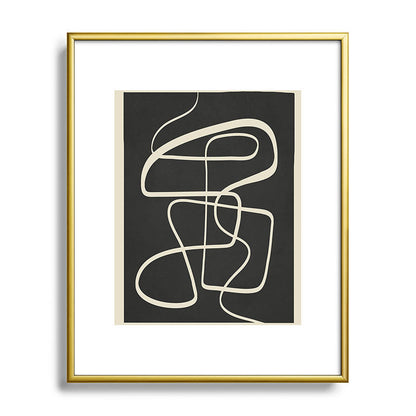 Modern Abstract Lines - Noir Framed Art Print Gallery Image 88