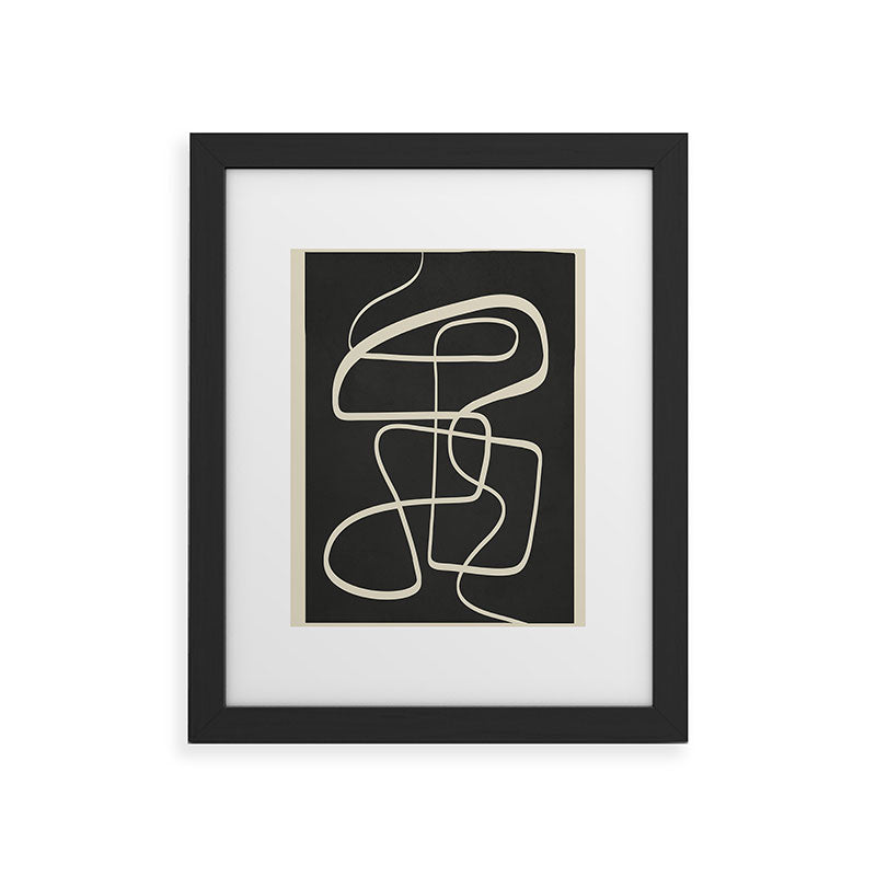 Modern Abstract Lines - Noir Framed Art Print Gallery Image 29