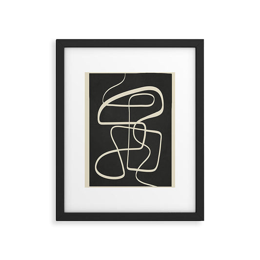Modern Abstract Lines - Noir Framed Art Print Gallery Image 1
