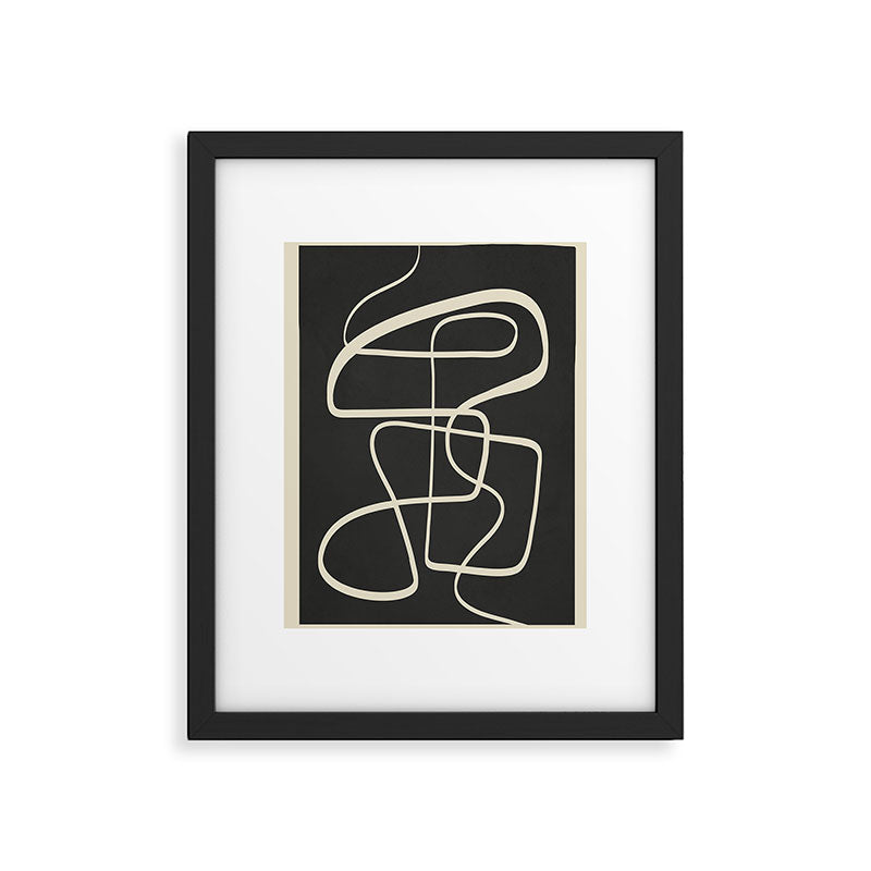 Modern Abstract Lines - Noir Framed Art Print Gallery Image 4