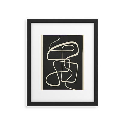 Modern Abstract Lines - Noir Framed Art Print Gallery Image 2