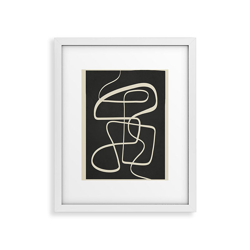 Modern Abstract Lines - Noir Framed Art Print Gallery Image 26