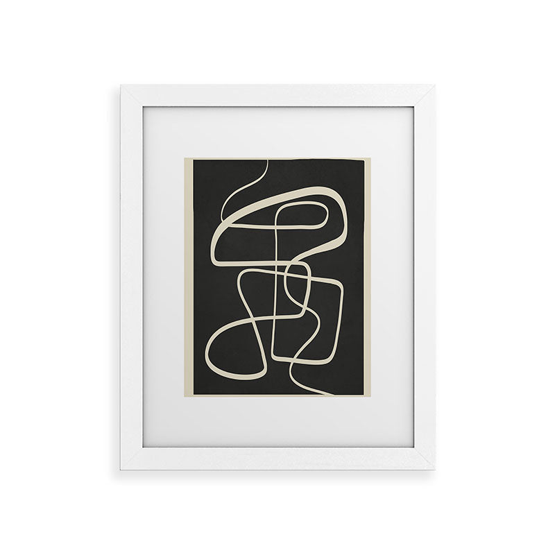 Modern Abstract Lines - Noir Framed Art Print Gallery Image 50