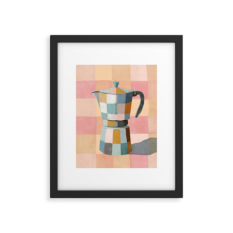 Patchwork Moka Pot Framed Art Print Gallery Image 4