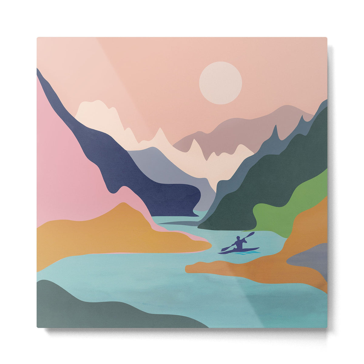 River Canyon Kayaking Metal Print Gallery Image 2