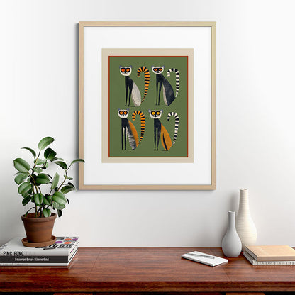 Striped Lemurs Framed Art Print Gallery Image 49