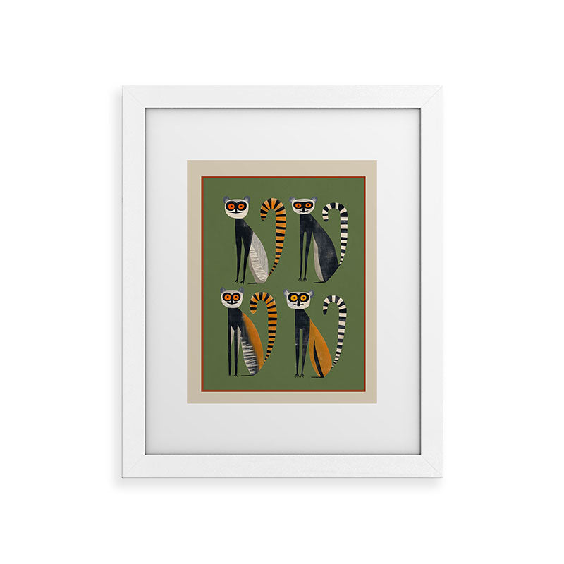 Striped Lemurs Framed Art Print Gallery Image 50