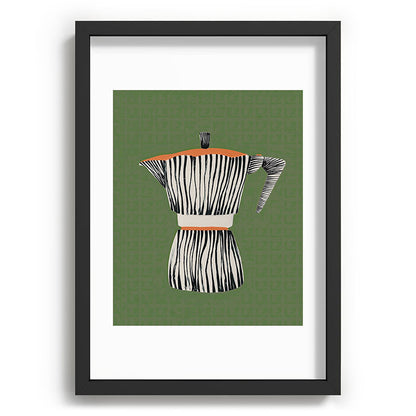 Zebra Moka in Olive Framed Art Print Gallery Image 59