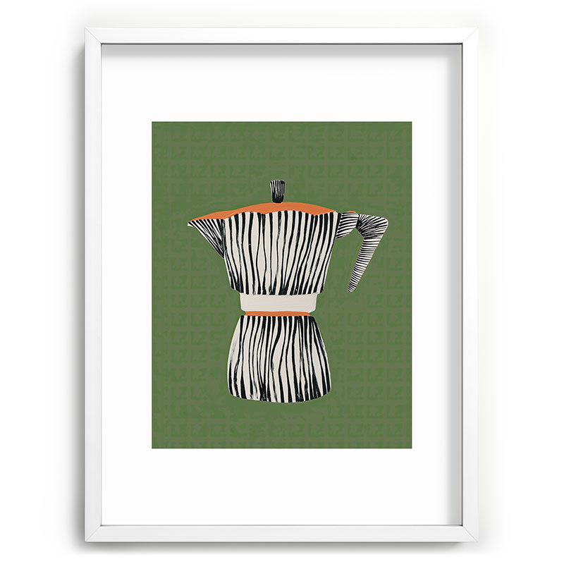 Zebra Moka in Olive Framed Art Print Gallery Image 79