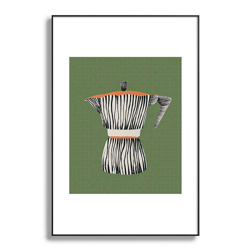 Zebra Moka in Olive Framed Art Print Gallery Image 87