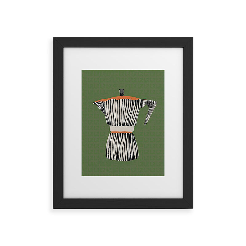 Zebra Moka in Olive Framed Art Print Gallery Image 34
