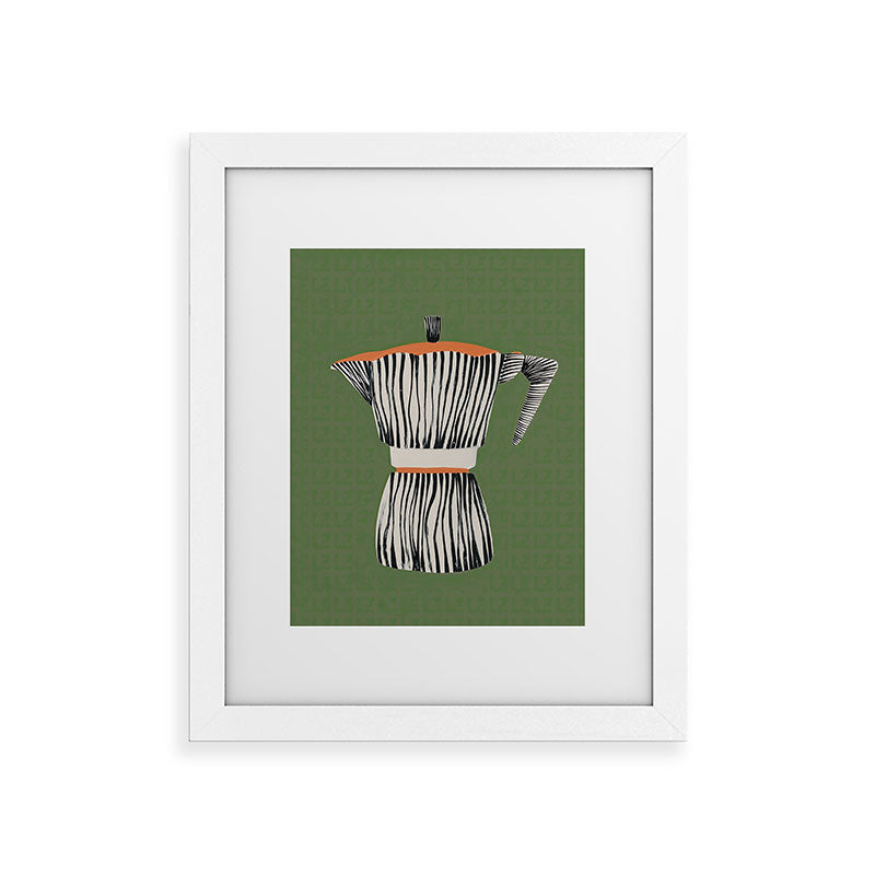 Zebra Moka in Olive Framed Art Print Gallery Image 55