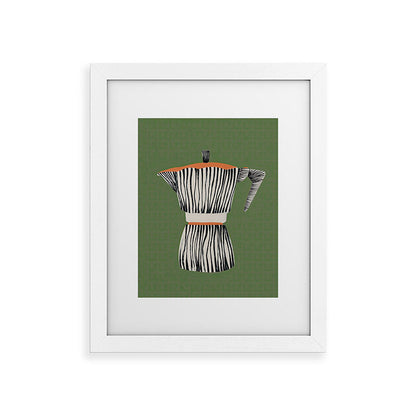 Zebra Moka in Olive Framed Art Print Gallery Image 50