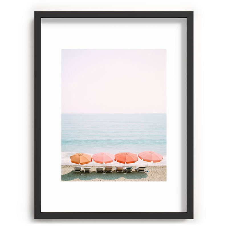 Beach Umbrella Pastel Minimalist AI Photography Framed Art Print Gallery Image 60